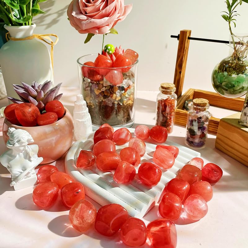 DUQGUHO Watermelon Quartz aquarium rocks brighten tanks with color.