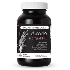Durable Red Yeast Rice 1600mg capsules for daily heart health support.
