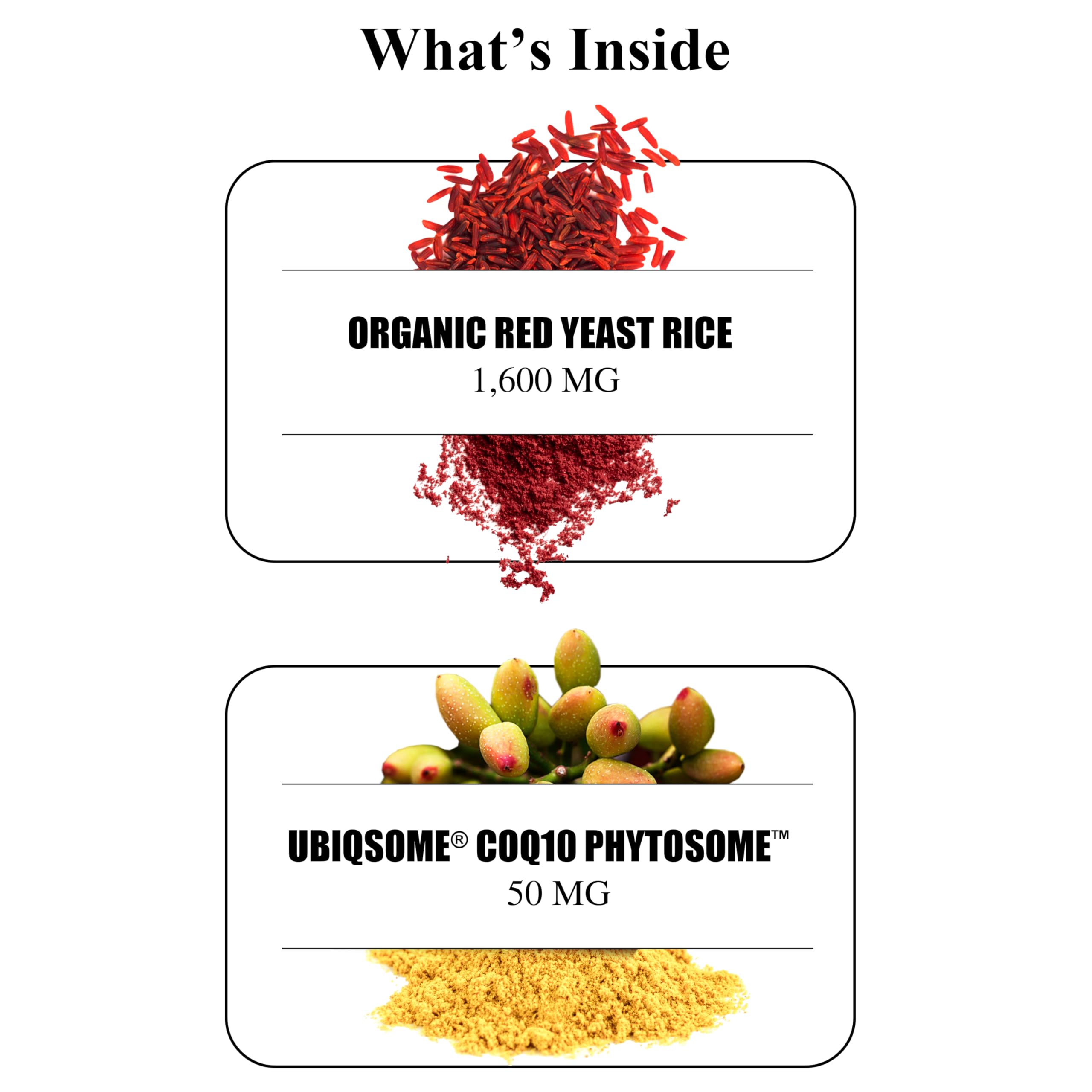 Durable Red Yeast Rice third-party testing label highlights safety and quality.