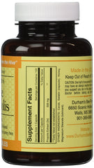 Durham's Bee Farm Propolis bottle label detail highlighting ingredients and dosage