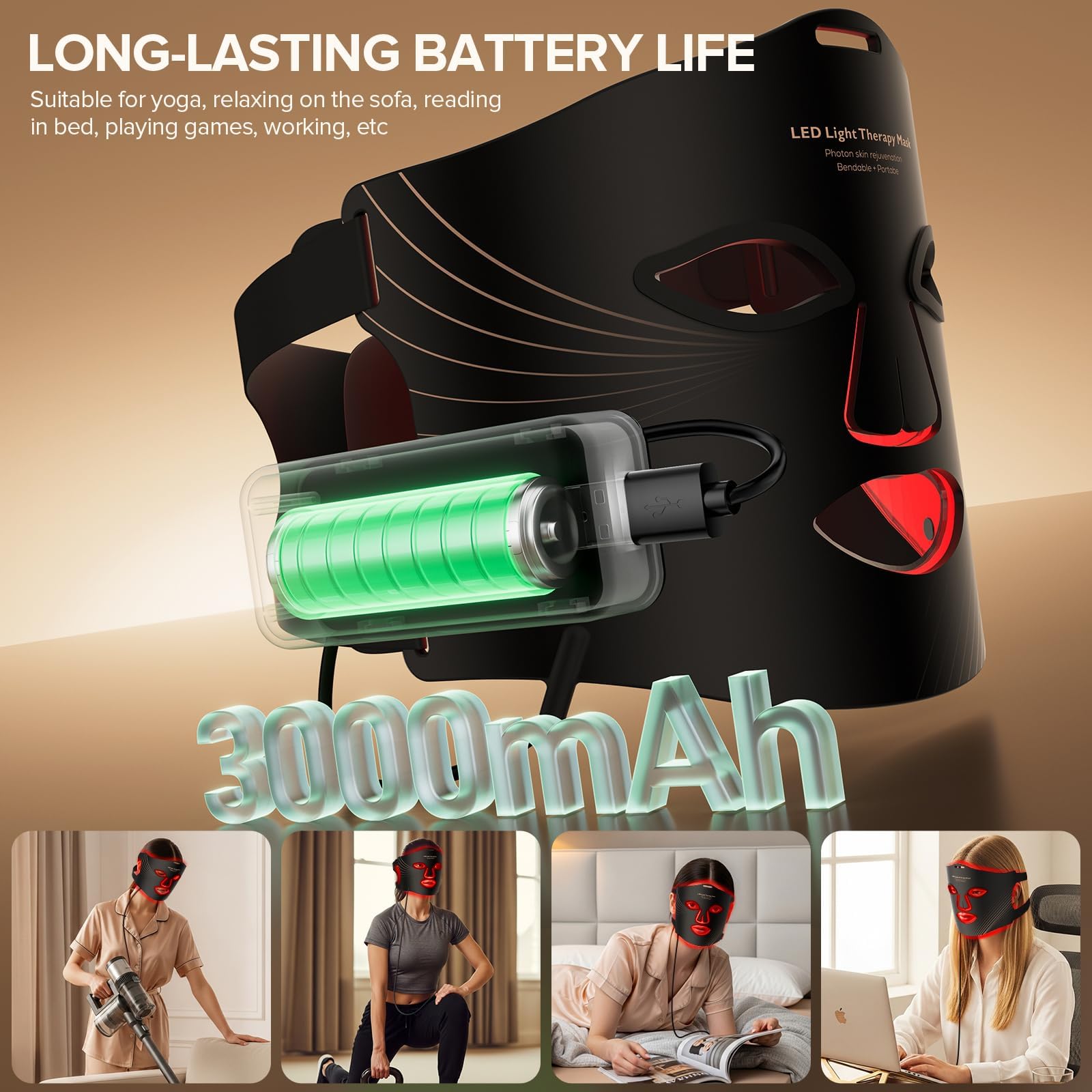 Duuckin LED-face-mask-therapy-remote enables convenient, hands-free treatment at home.