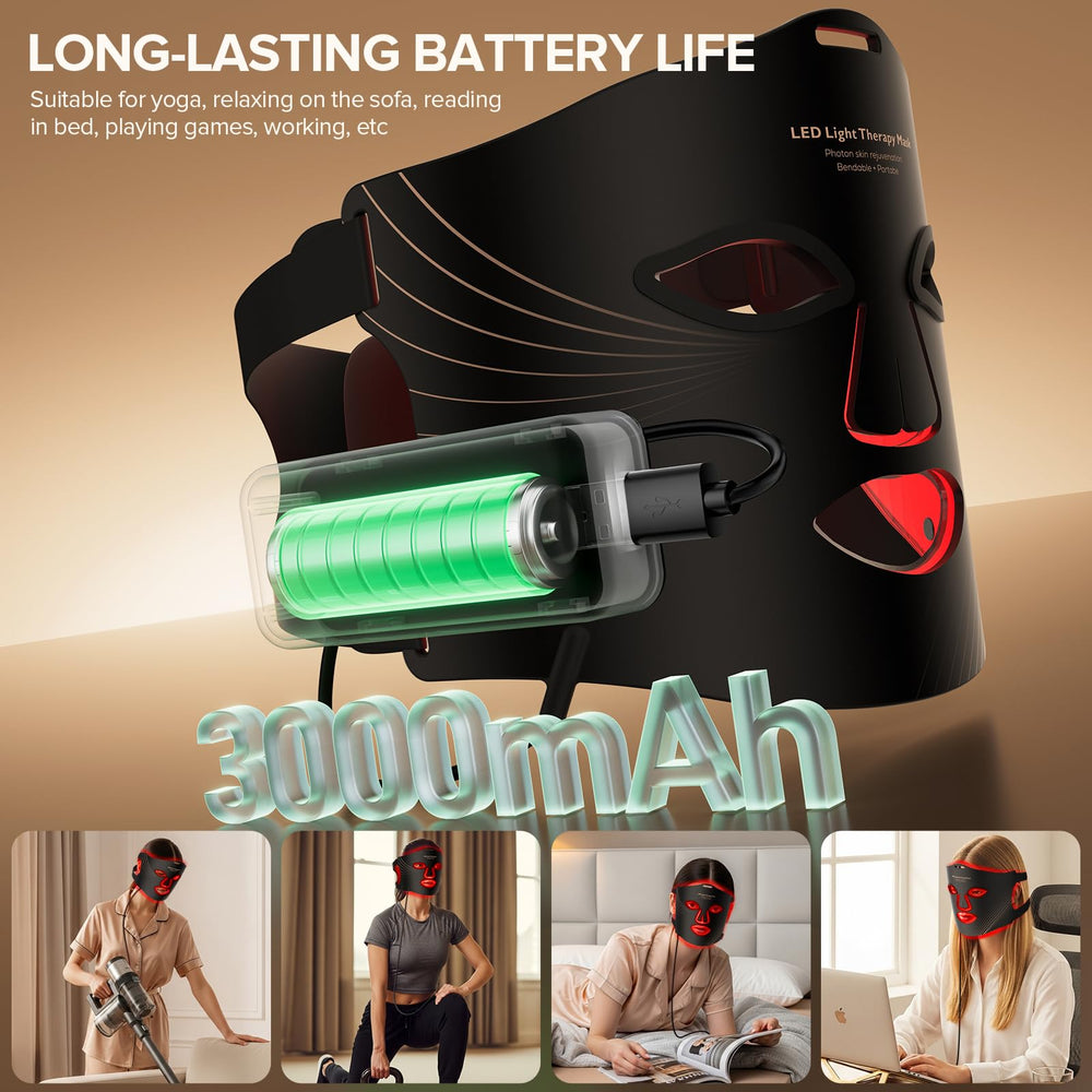 Duuckin red light mask LED mode indicator panel enabling customizable therapy