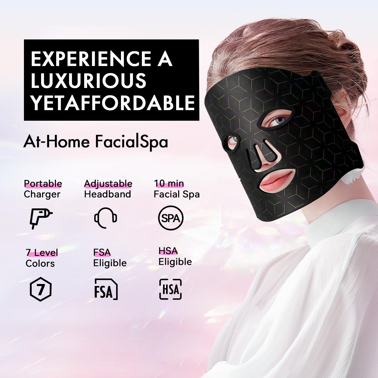 Duevie LED mask with remote and 850nm infrared for convenient sessions.