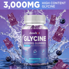 duwhot Glycine Gummies close-up of blueberry gummies for relaxed mood.