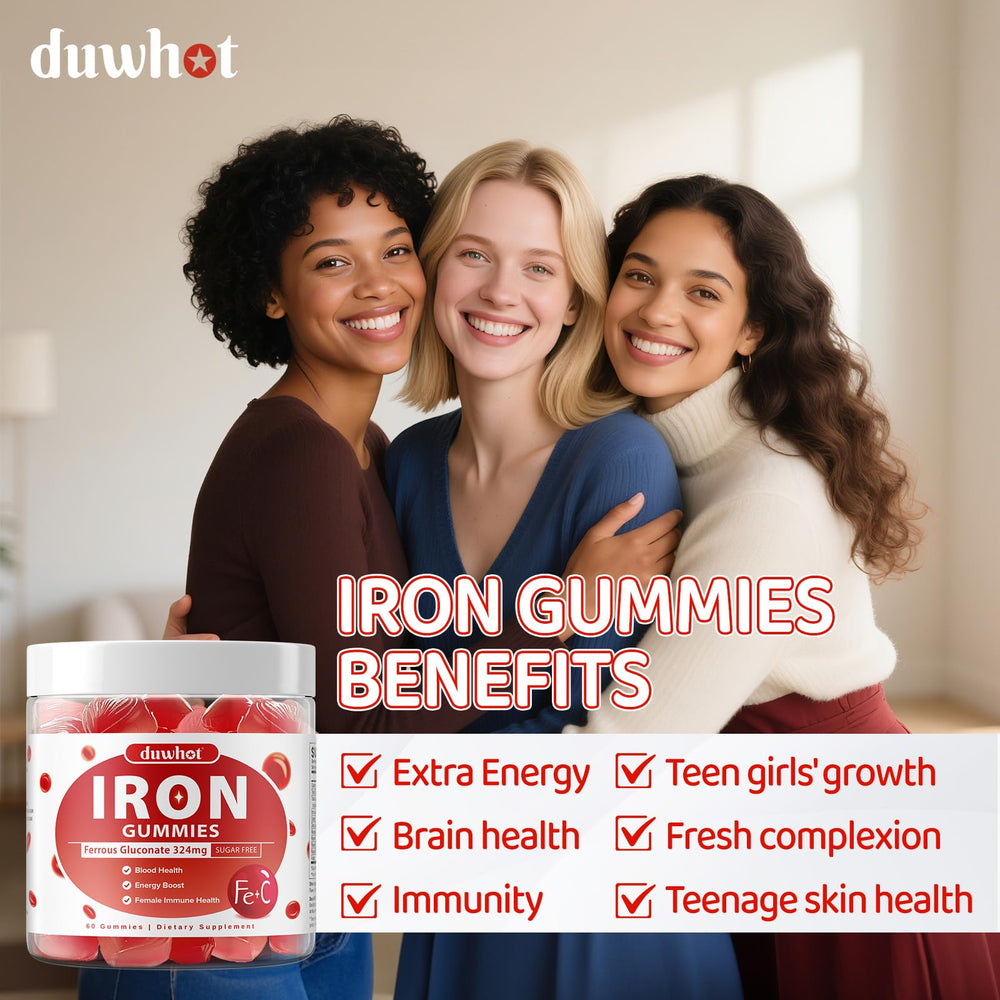 duwhot iron gummies dispensing cup shows convenient daily portion