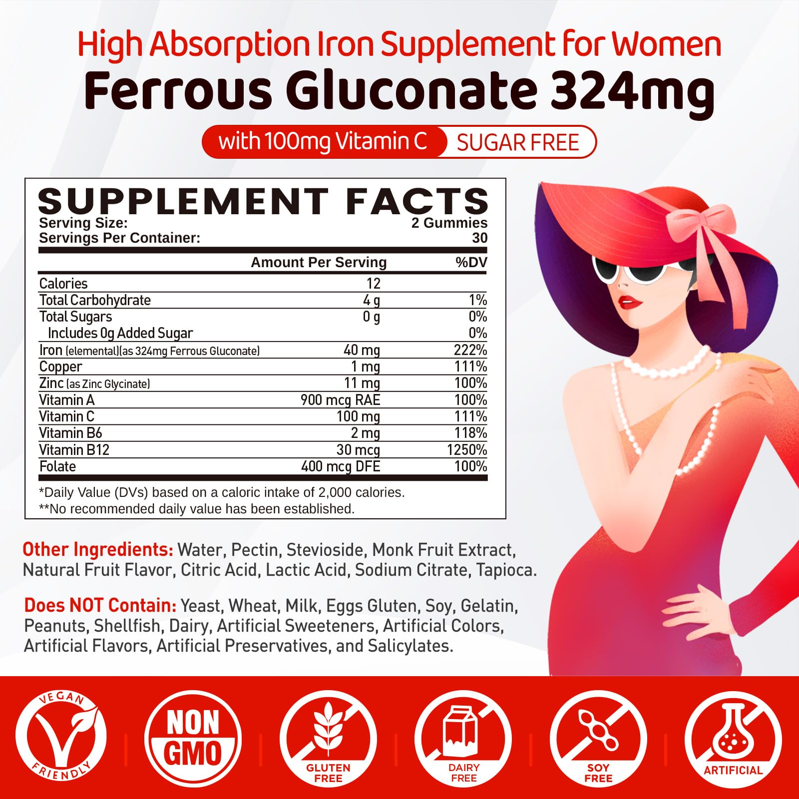 duwhot iron gummies strawberry flavor appeals to teens with sugar-free design