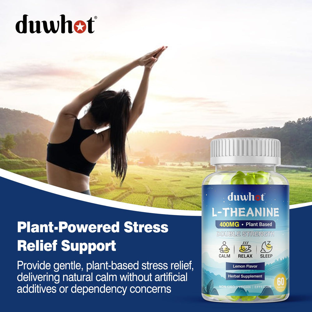 duwhot L-Theanine Gummies package displays a 60-chew supply