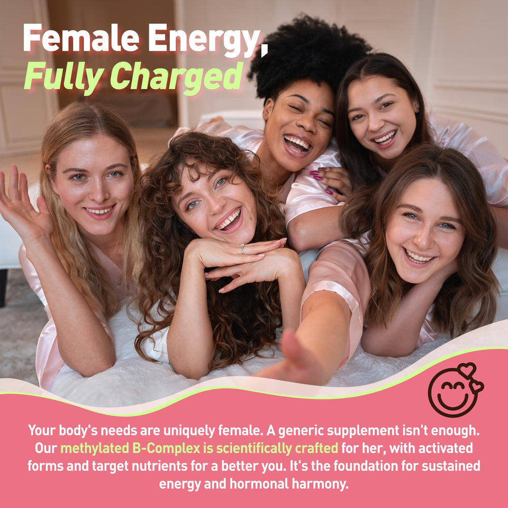 duwhot Methylated B-Complex Women gummies with herbal blend close-up for balance.