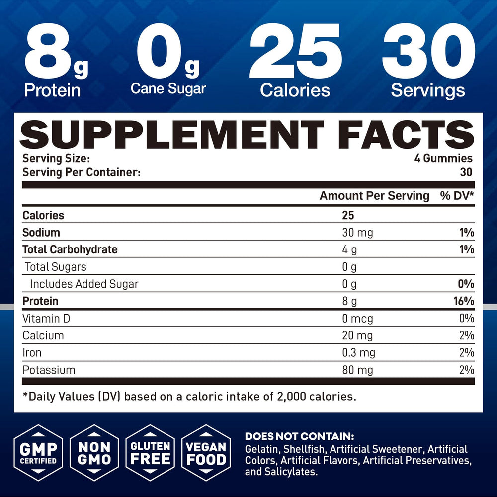 duwhot whey protein gummies lemon bottle on counter for quick protein boost
