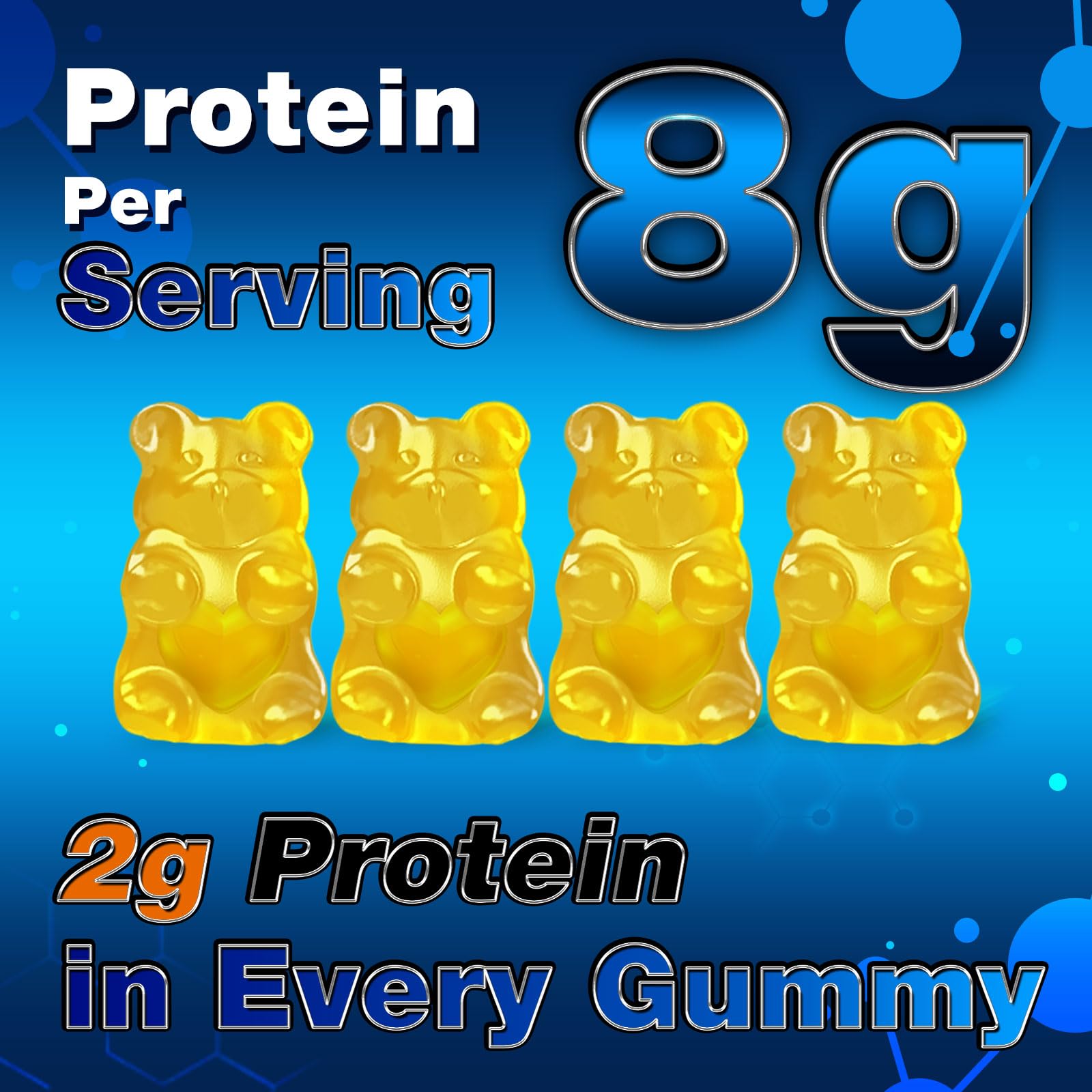 duwhot whey protein gummies lemon packaging on shelf for easy viewing and selection