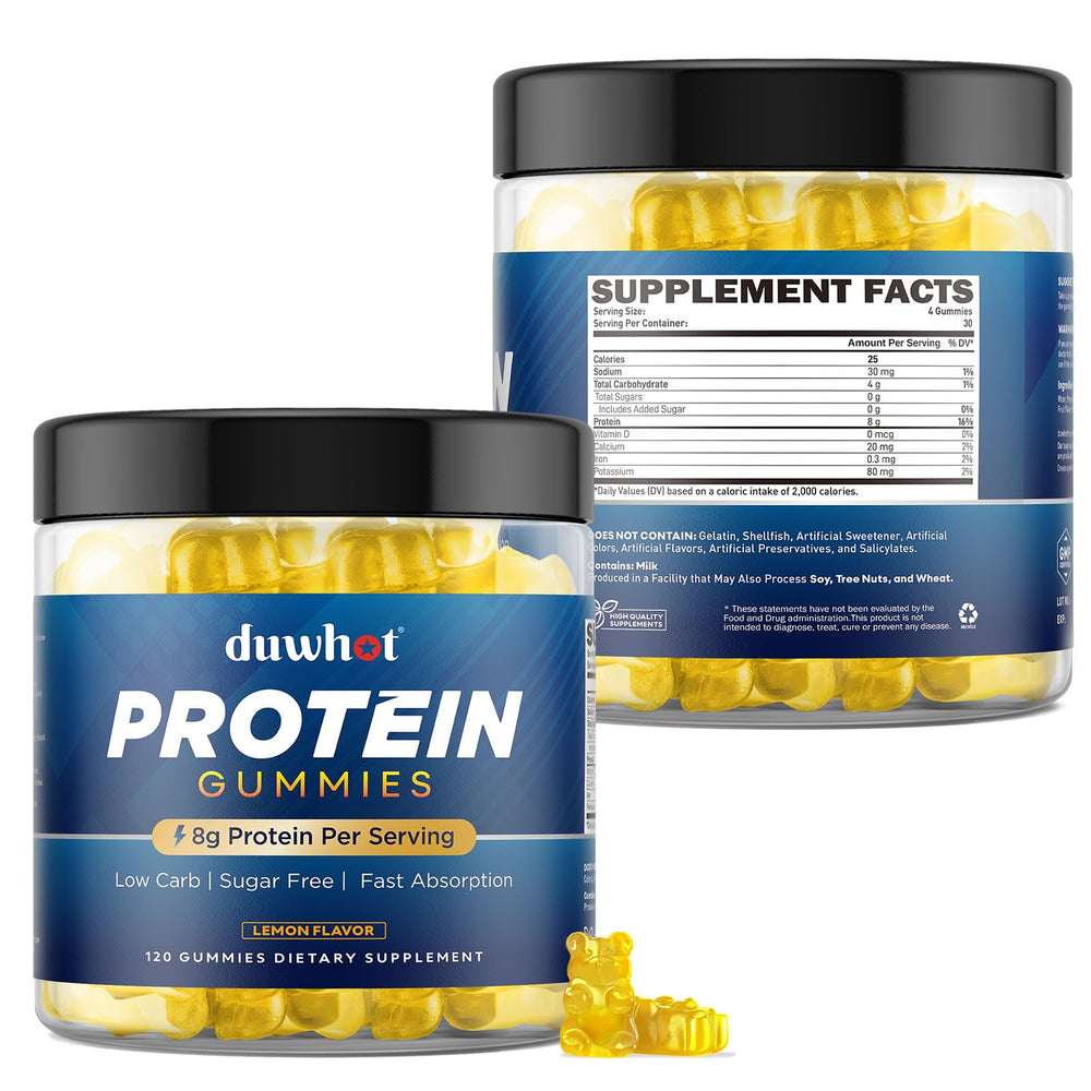 duwhot whey protein gummies lemon serving ready to enjoy anytime