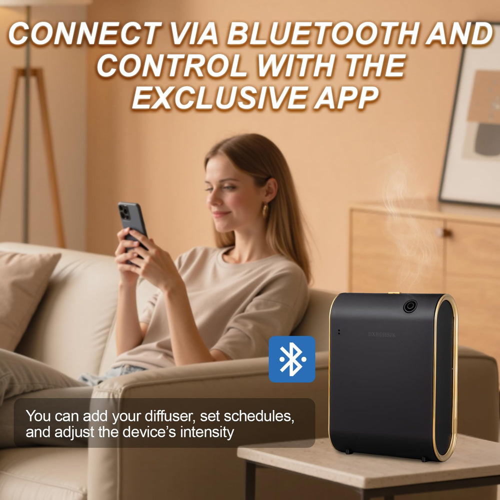 DXBDHSJK diffuser app-control interface highlights easy scheduling and intensity control.