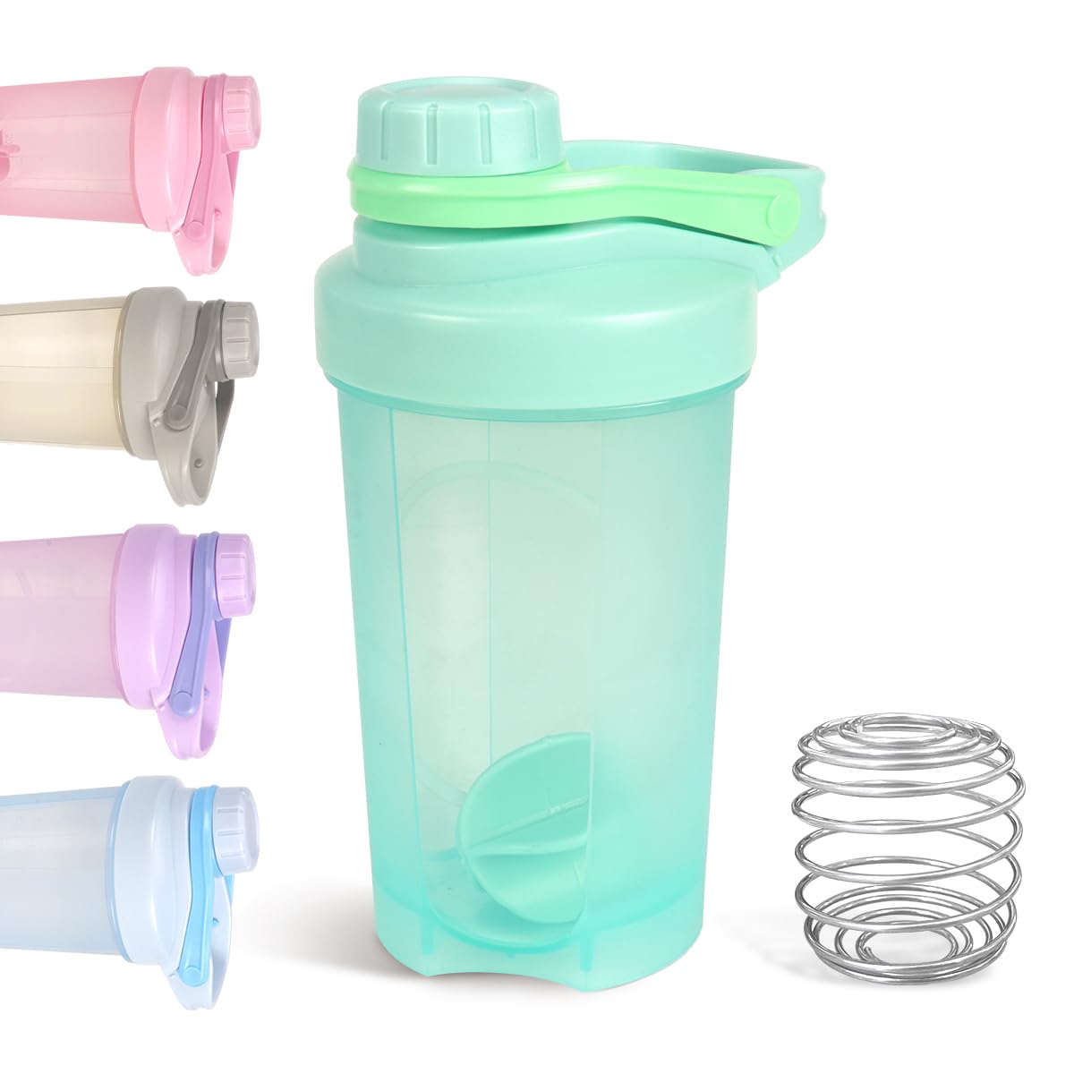 D.Y.A 16oz shaker bottle green front view, ideal for pre-workout shakes.