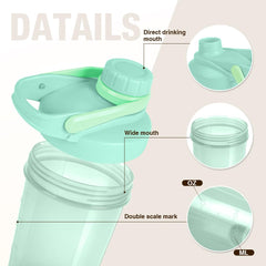 D.Y.A 16oz shaker bottle green wide mouth for easy scoops and pouring.
