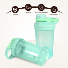 D.Y.A 16oz shaker bottle leak-proof lid prevents spills during workouts.