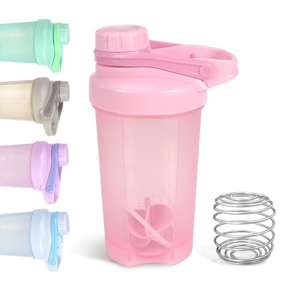 D.Y.A pink 16oz shaker bottle with leak-proof seal for protein shakes.