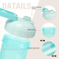 D.Y.A wide-mouth shaker showing easy pouring and mixing.