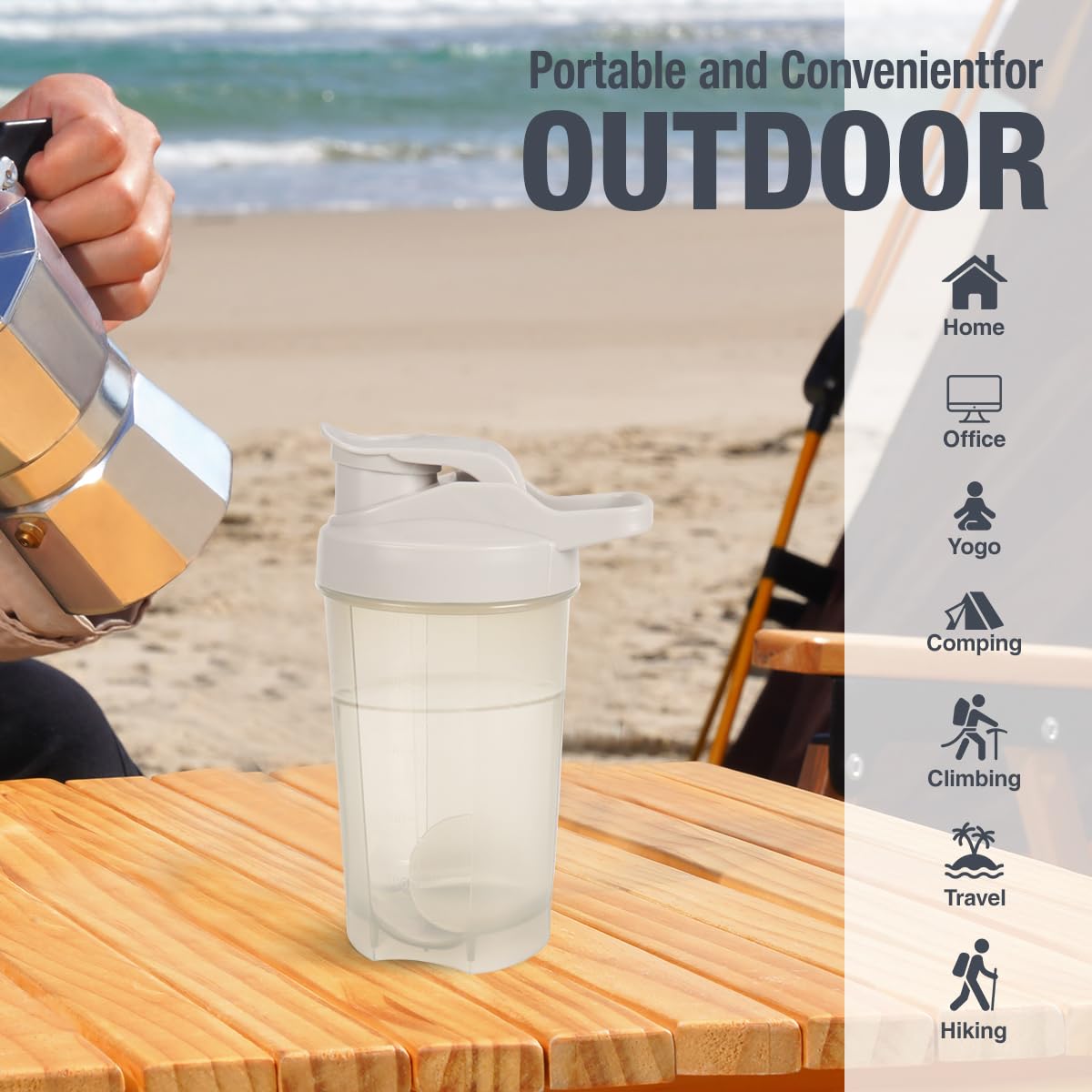 D.Y.A BPA-free shaker bottle safe and reusable for daily use.