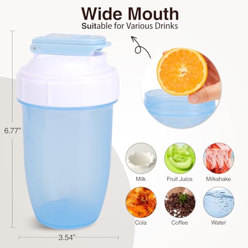 D.Y.A BPA-free shaker bottle with secure lid keeps contents contained during travel