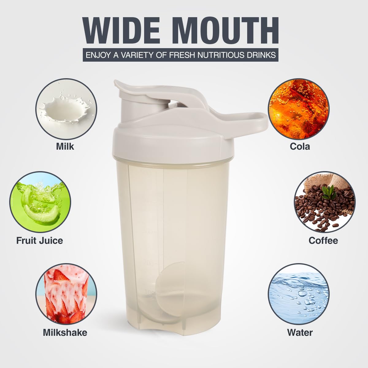 D.Y.A shaker bottle flip cap provides spill-safe closure during travel.