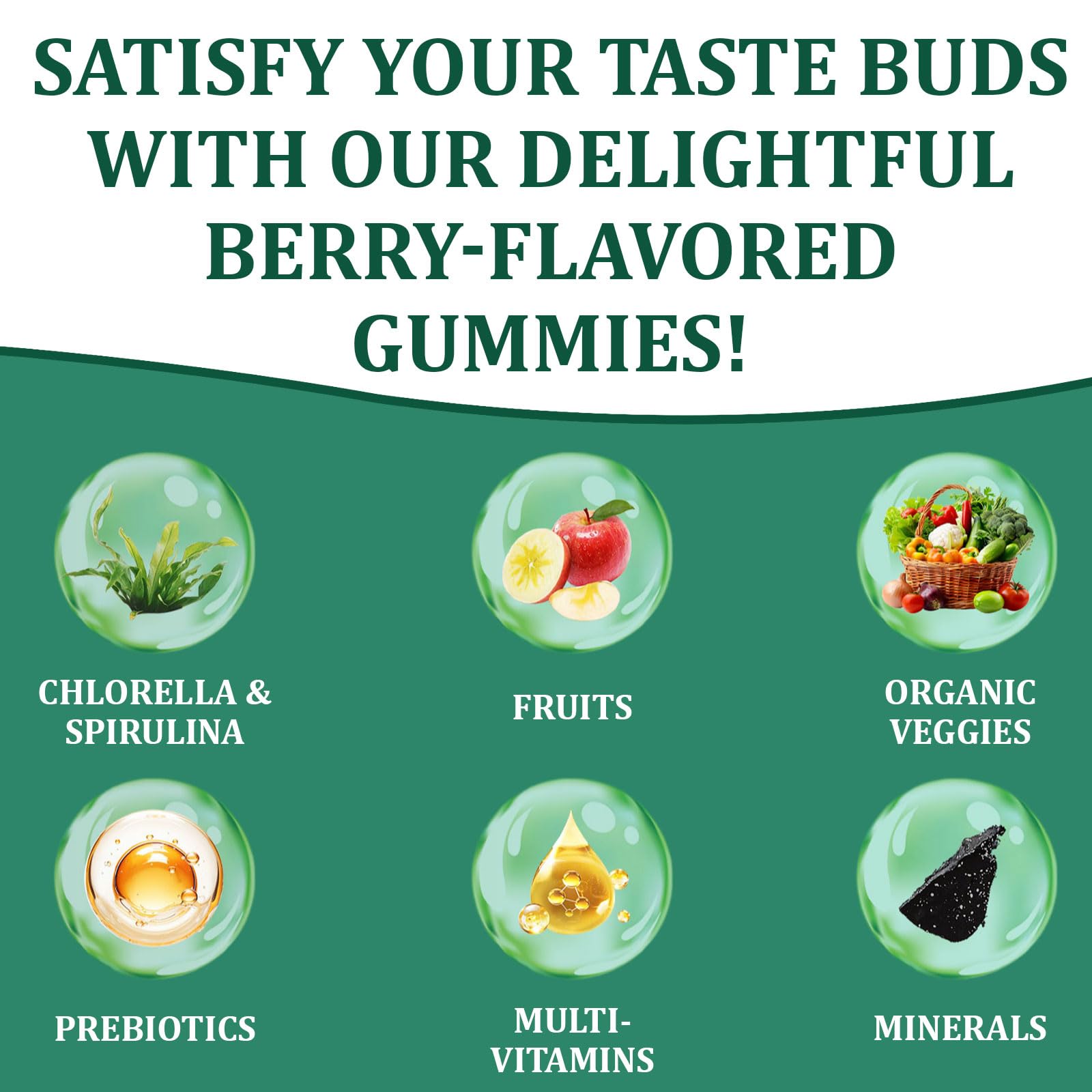 DYDUON Greens Gummies eight-pack display illustrates portable wellness in compact sachets.