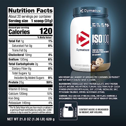 Dymatize ISO100 Cookies & Cream serving ideas for oats or pancakes.