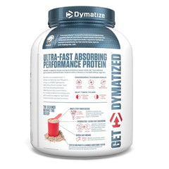 Dymatize ISO100 scoop ready to mix, highlighting fast absorption and clean protein