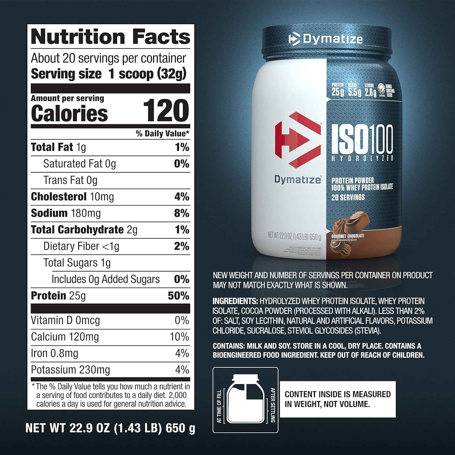 Tub packaging and 3-pound size image illustrating value and servings.