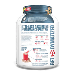 Dymatize ISO100 Pebbles Cocoa powder scoop showing fast-digesting protein