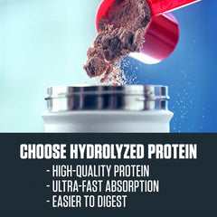 Shake in glass demonstrates fast mixability for post-workout recovery.