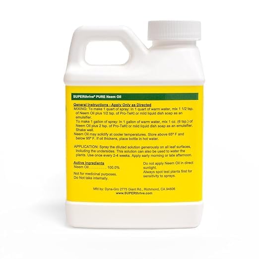 Dyna-Gro Neem Oil application spray for easy foliar treatment of outdoor plants.