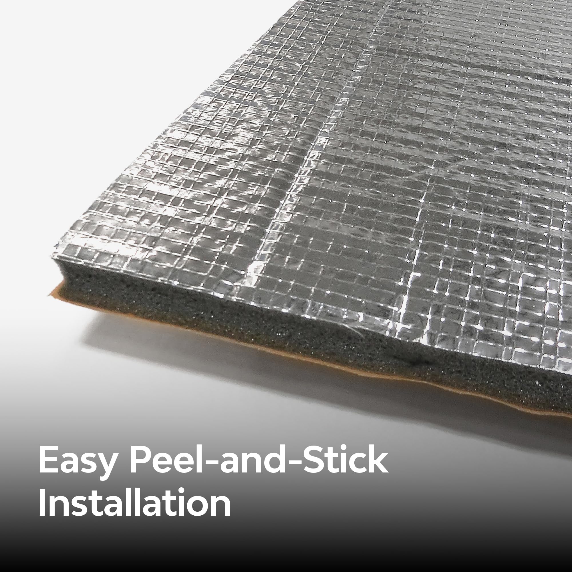 Dynamat Hoodliner aluminized skin creates a water/oil barrier under the hood.