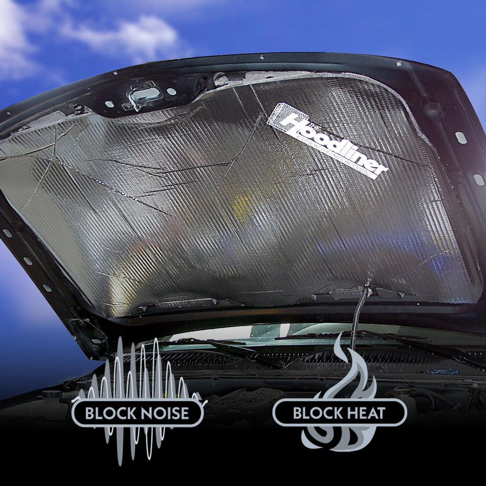 Dynamat Hoodliner heat-reflection skin reflects radiant heat to protect the hood finish.