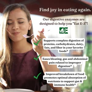 Dynamic Enzymes Eat E-Z packaging shows gluten-free, non-GMO quality.