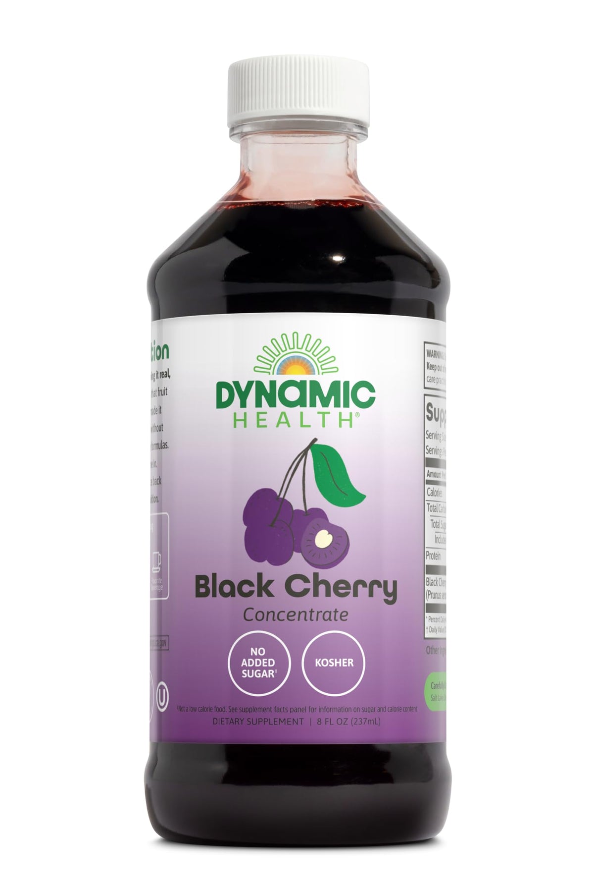 Dynamic Health Cereza Negra Pura en botella para batidos y bebidas naturales