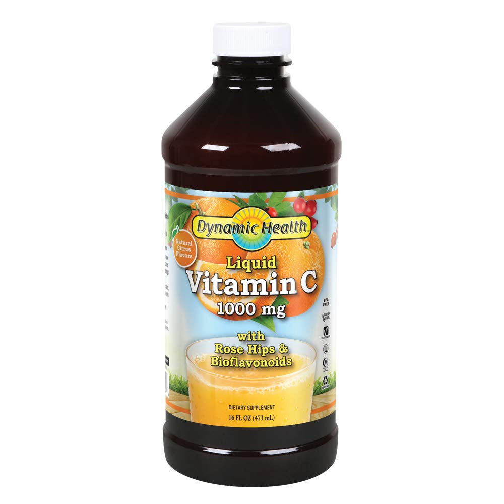 Dynamic Health Liquid Vitamin C 1000 mg bottle with clear label for easy daily use.
