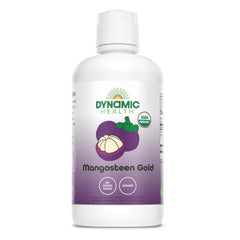 Dynamic Health Mangosteen Gold bottle front – organic juice for daily refreshment