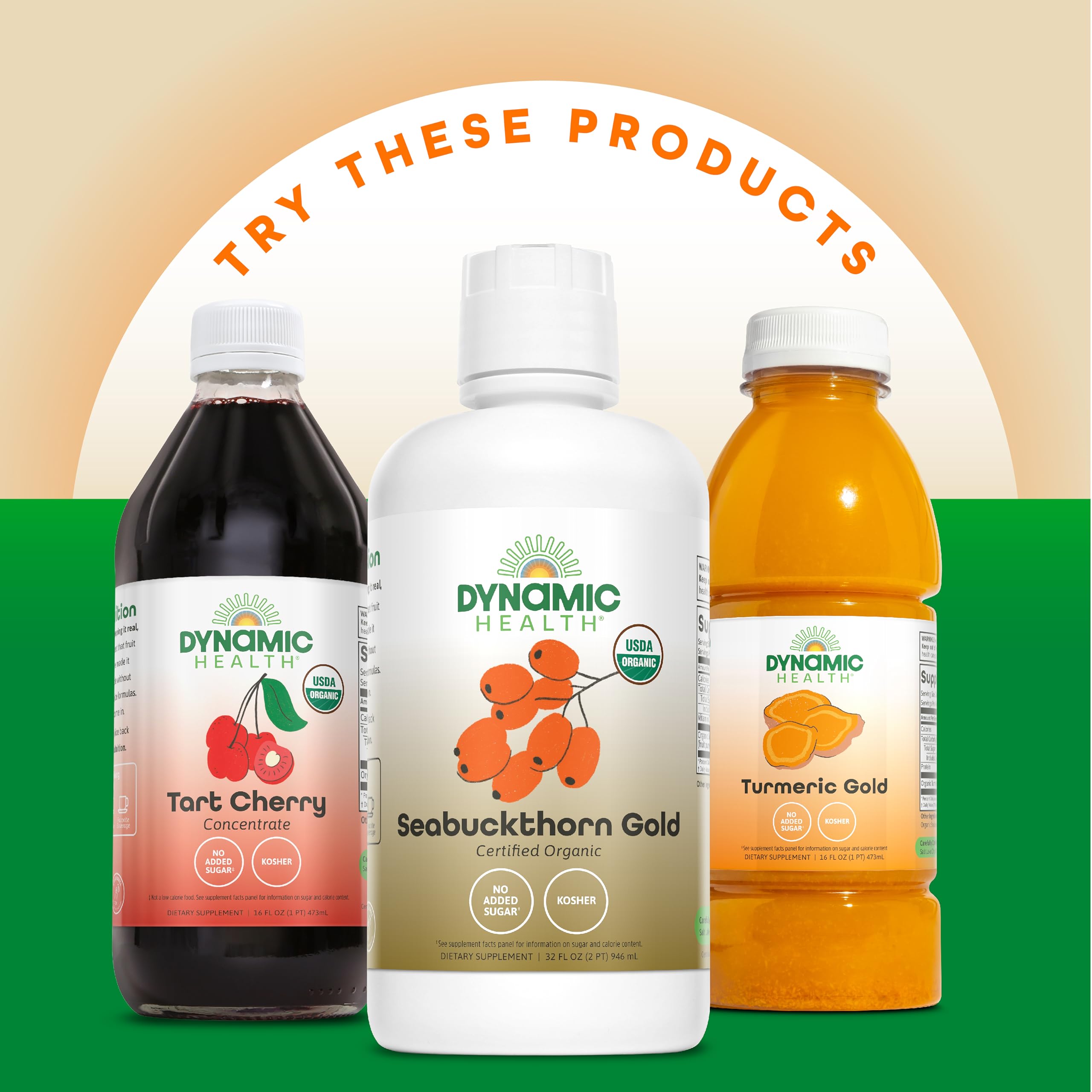 Dynamic Health Nopal Gold ingredients panel featuring organic, non-GMO, vegan notes