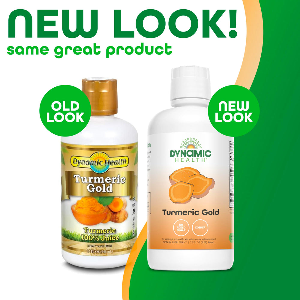Dynamic Health Turmeric Gold turmeric root close-up highlighting raw ingredients.