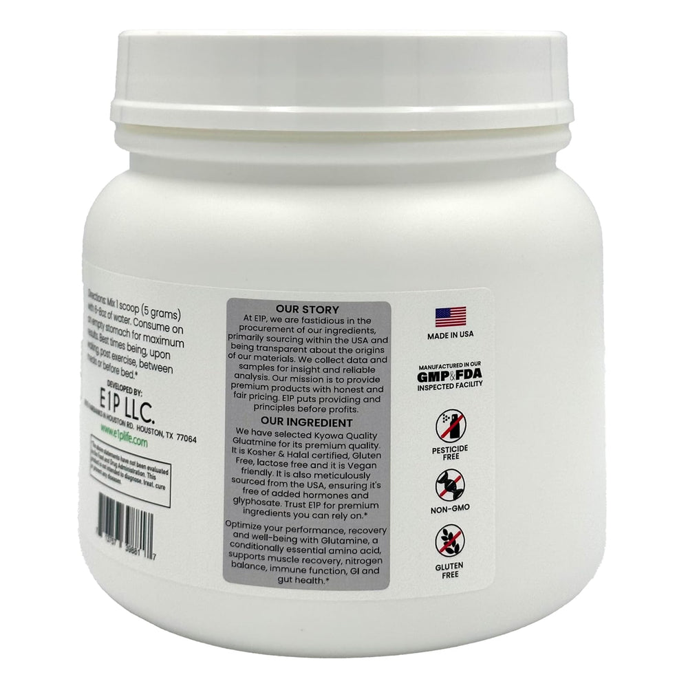 E1P L-Glutamine 600g mixer/shaker ready for smoothie or water.