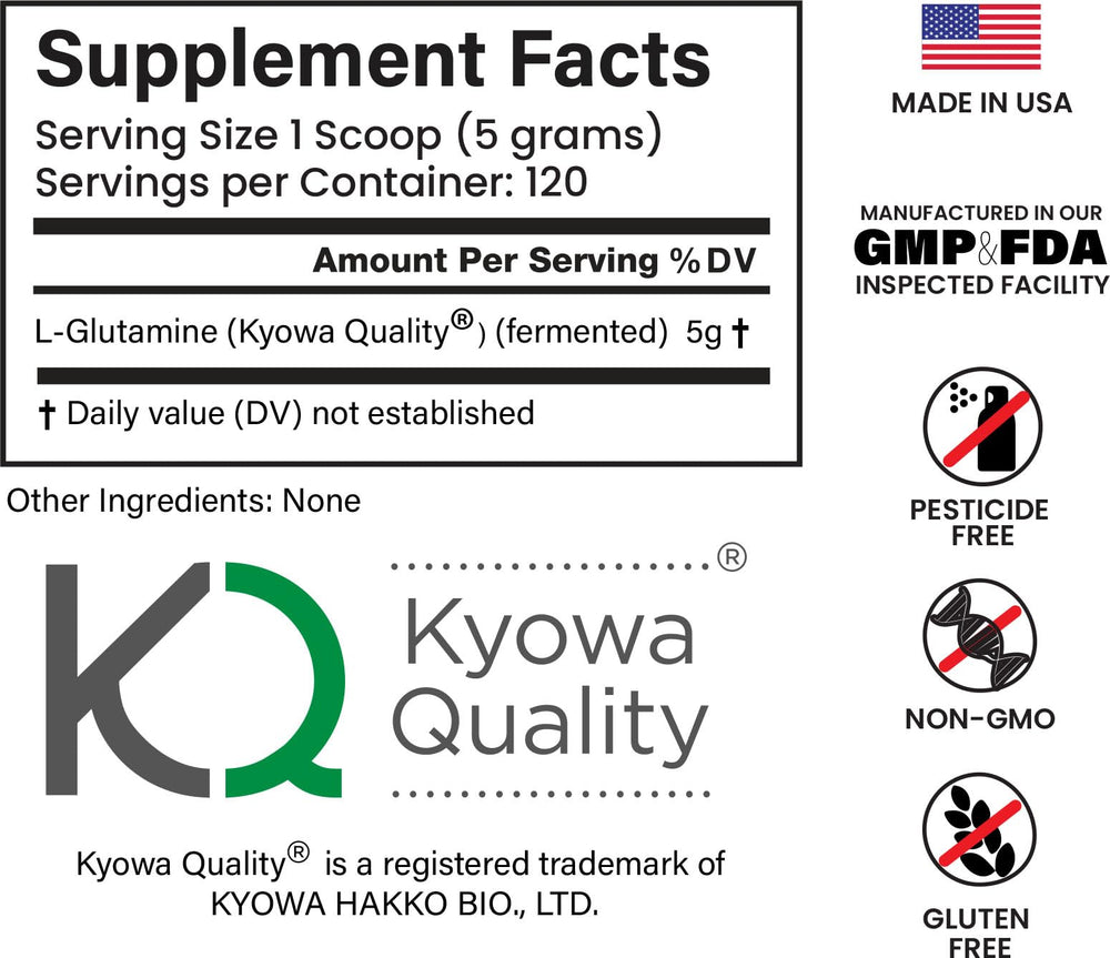 E1P L-Glutamine 600g powder dissolves quickly in drinks after workouts.