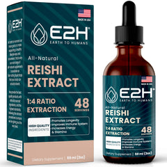 E2H Reishi tincture bottle for daily wellness and easy dosing.