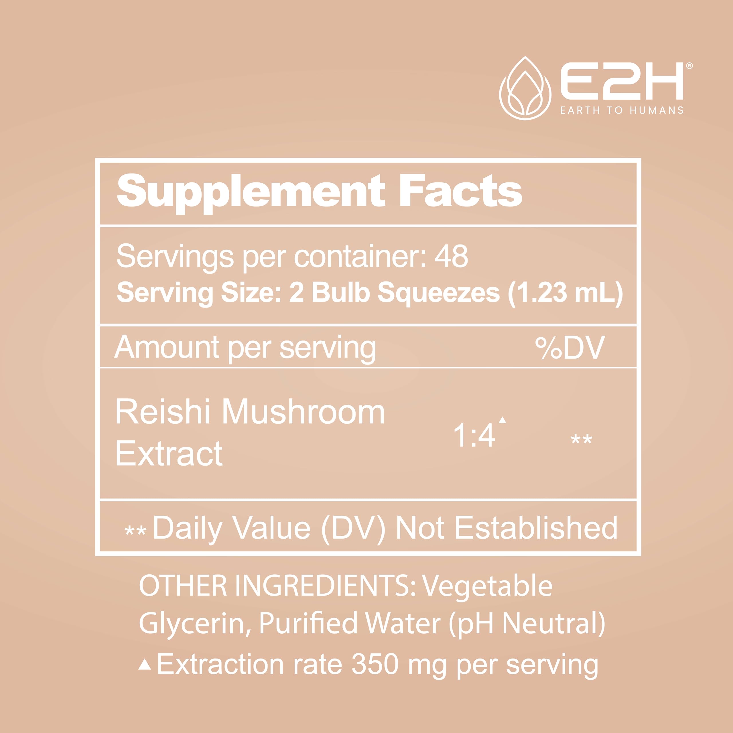 E2H Reishi tincture packaging designed for compact home use.
