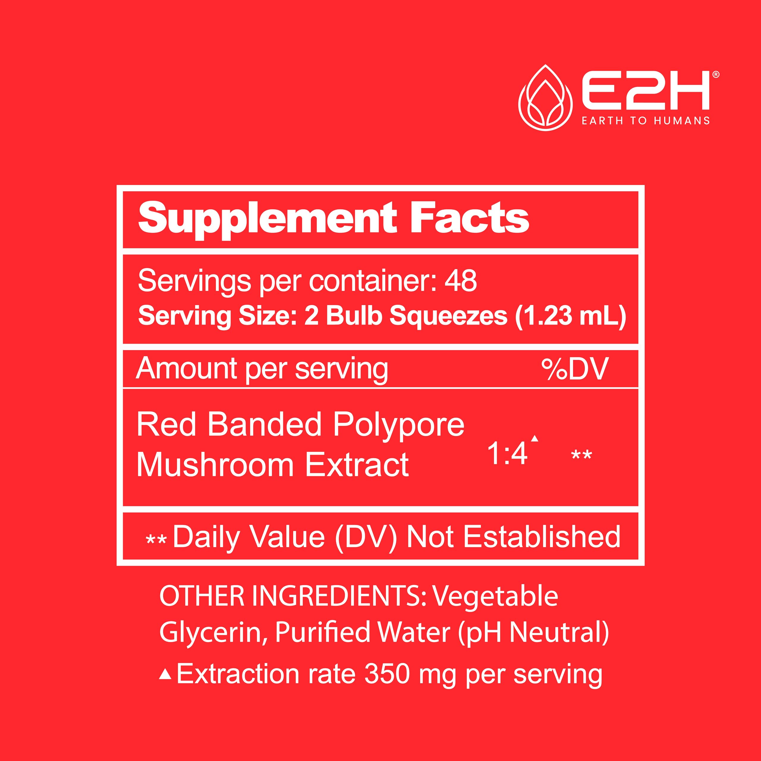 E2H packaging displays non-GMO, sugar-free, and gluten-free claims.