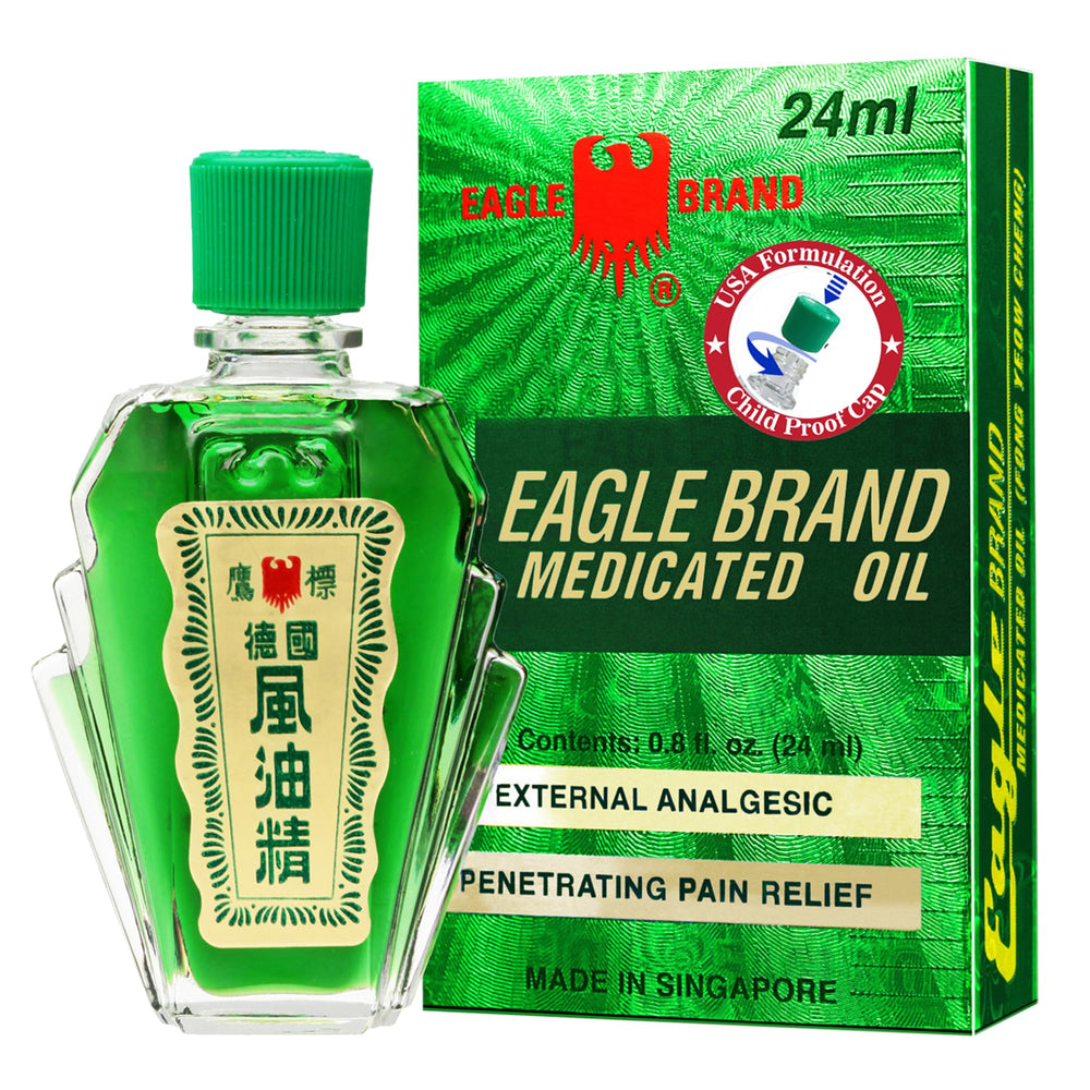 Eagle Brand natural medicated oil 12-pack packaging for on-the-go convenience.