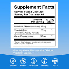 EAONE Methylene Blue capsules closeup highlighting compact, easy-to-swallow form.