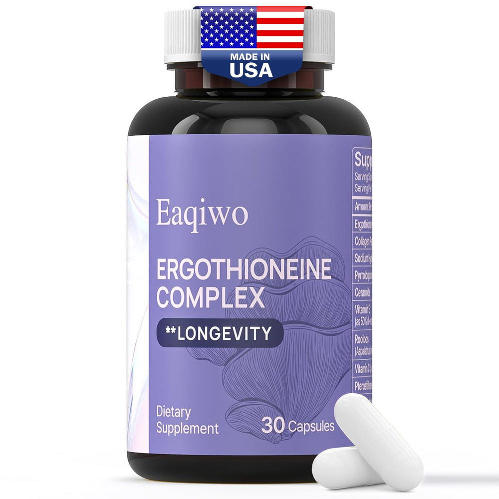 Eaqiwo Ergothioneine 11-in-1 bottle promotes daily vitality and skin wellness.