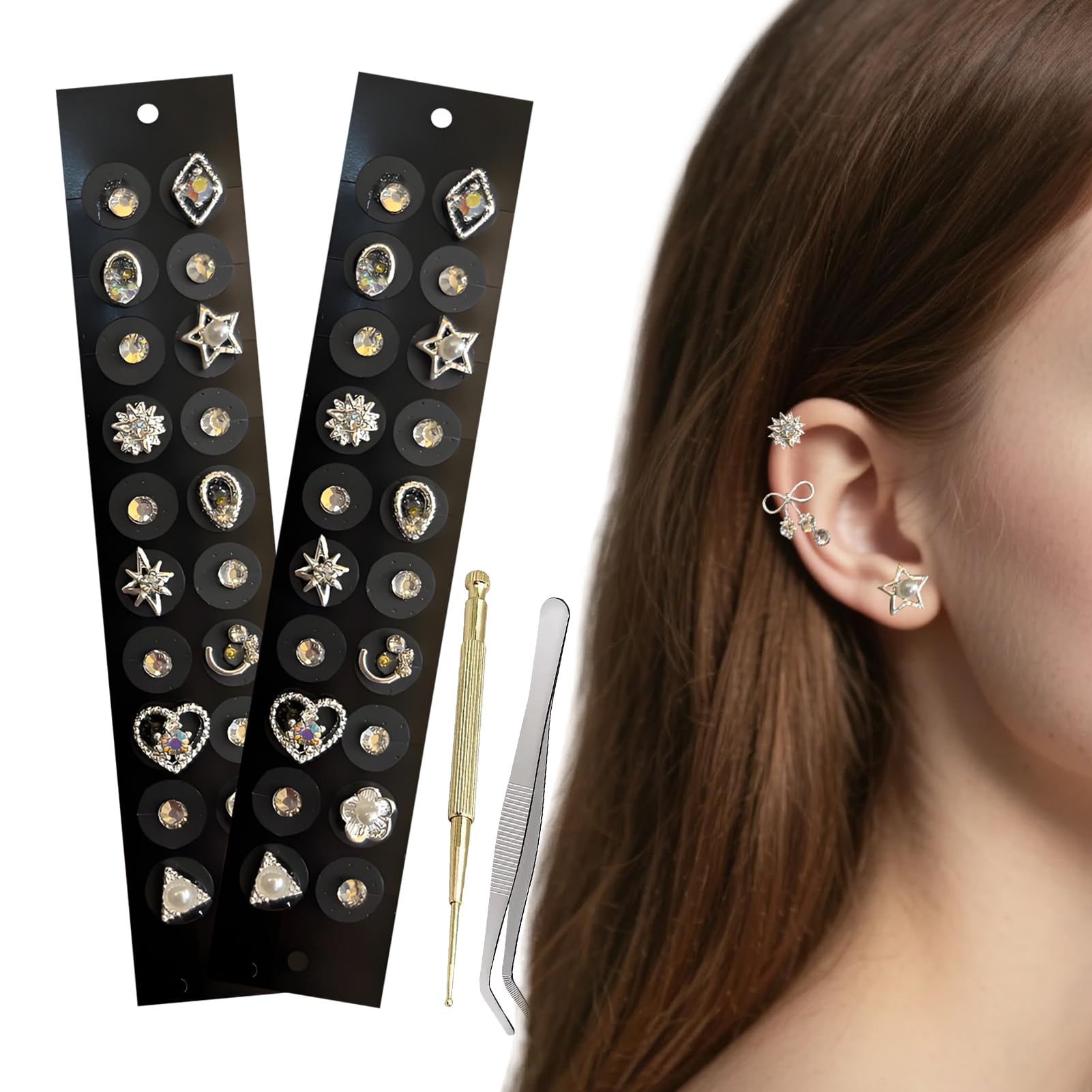 Ear Seeds Acupuncture Kit with silver design for a refined look and easy handling.