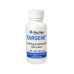 EARGENE label close-up showing steroid-free, trusted ear care formula.