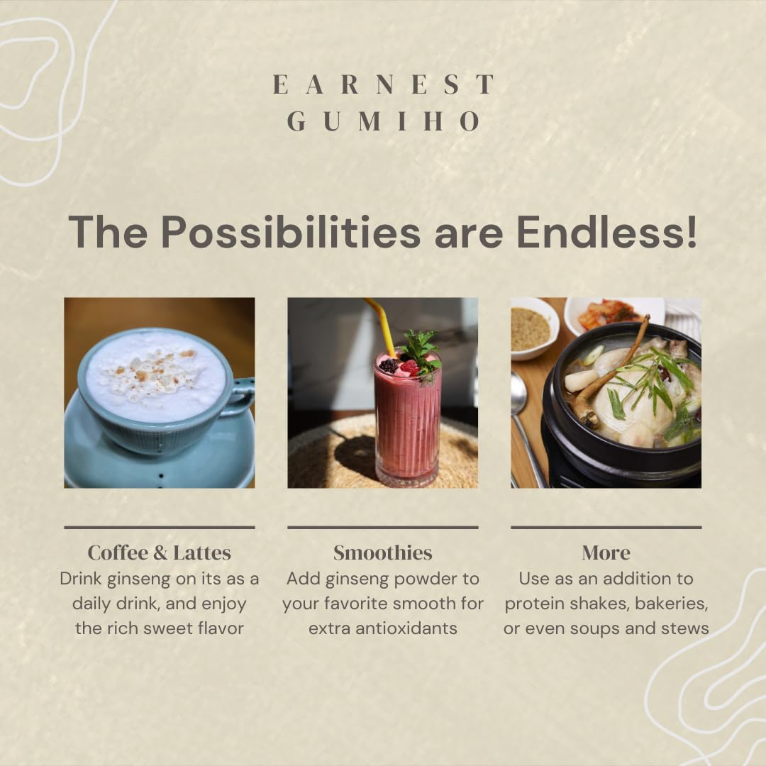 Yam-boosted Earnest Gumiho ginseng powder for flavor and texture